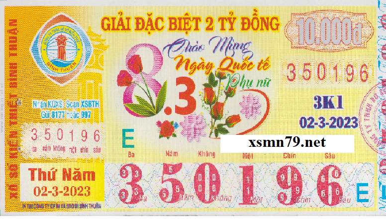Ảnh chi tiết vé số Bình Thuận
