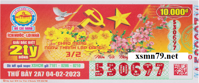 Ảnh chi tiết vé số Hồ Chí Minh