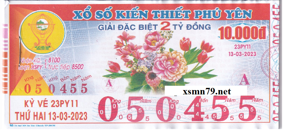 Hình ảnh vé số Phú Yên chi tiết